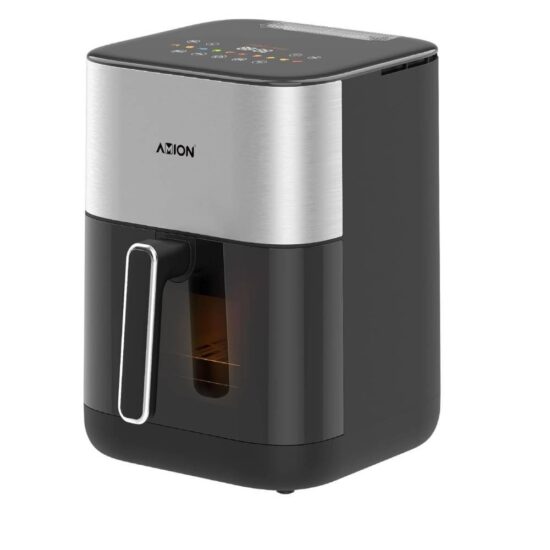 Amion AM 7025 AF Steam Air Fryer With 10 Recipes Preset Function Visible Cooking Window LCD Digital Screen And Nonstick Frying Pot 1 Year Warranty (7 Litre)