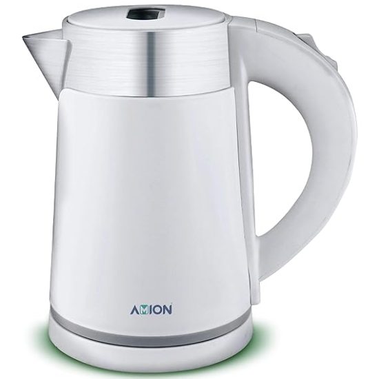 AMION AM 80 LK Electric Kettle Stainless Steel 0.8L Portable Travel Hot Water Boiler with Boil Dry Protection 360 Degree Cordless Base